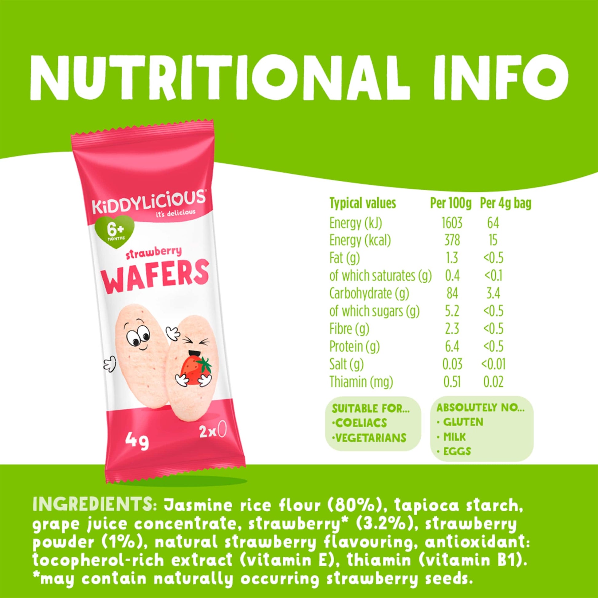 Kiddylicious Strawberry Wafers 4 x 4g — image 3