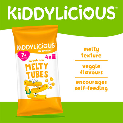 Kiddylicious Sweetcorn Melty Tubes 4 x 10g — image 2