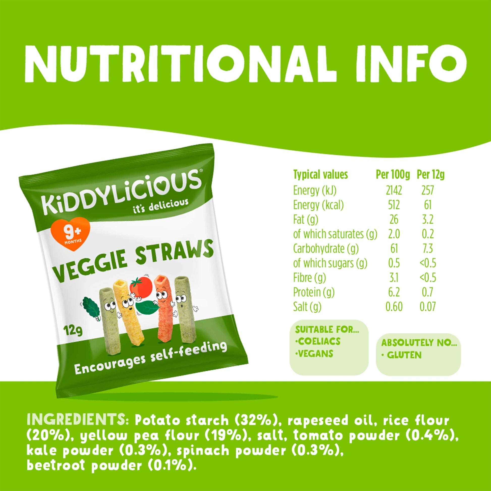 Kiddylicious Veggie Straws Multipack 4X12g — image 3
