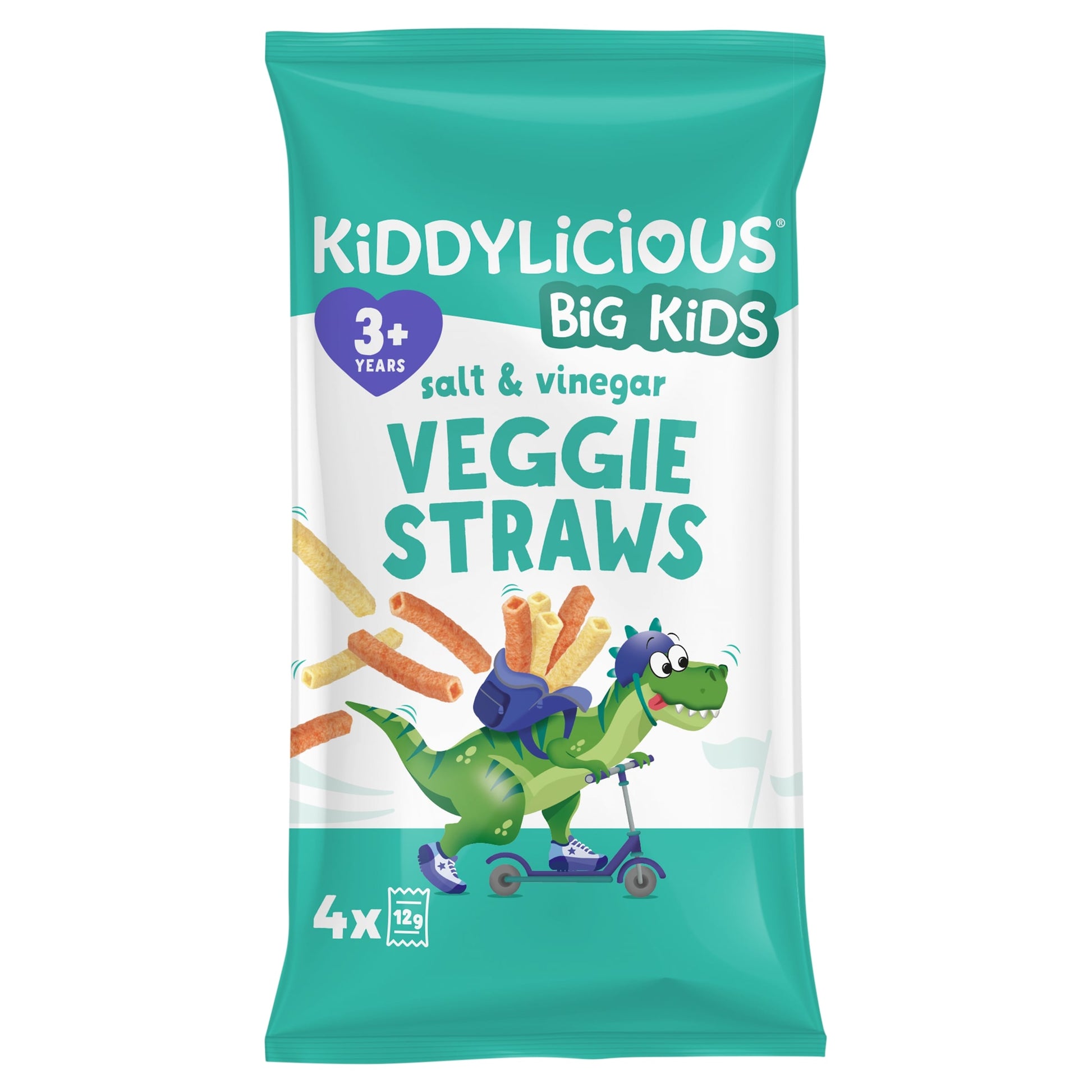 Kiddylicious Veggie Straws - Salt & Vinegar 4x12g — image 1