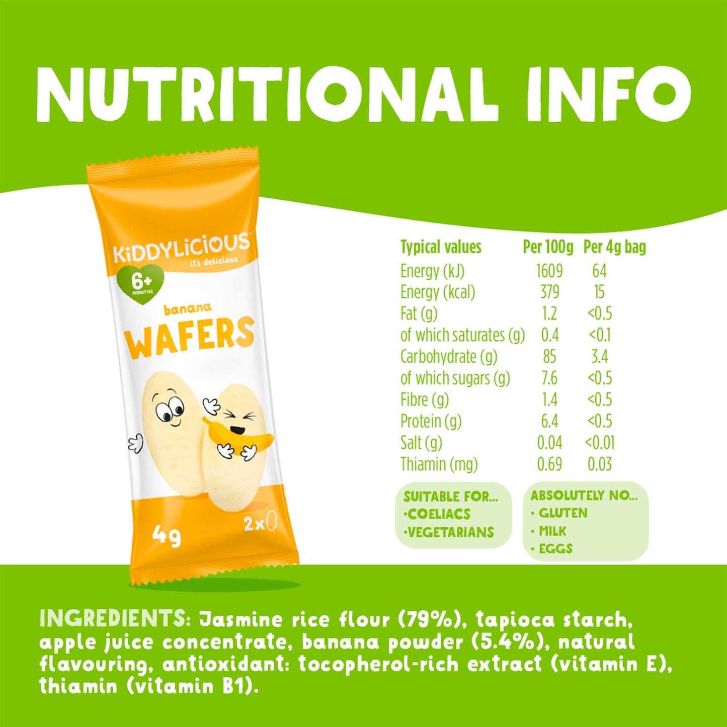 Kiddylicious Wafers Banana 40G — image 3