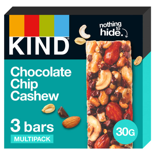 Kind Chocolate Chip Cashew & Mixed Nut Bar 3 x 30g — image 1