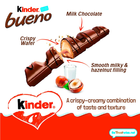 KINDER Bueno Milk & Hazelnut Chocolate Bars Multipack 5 X 43g