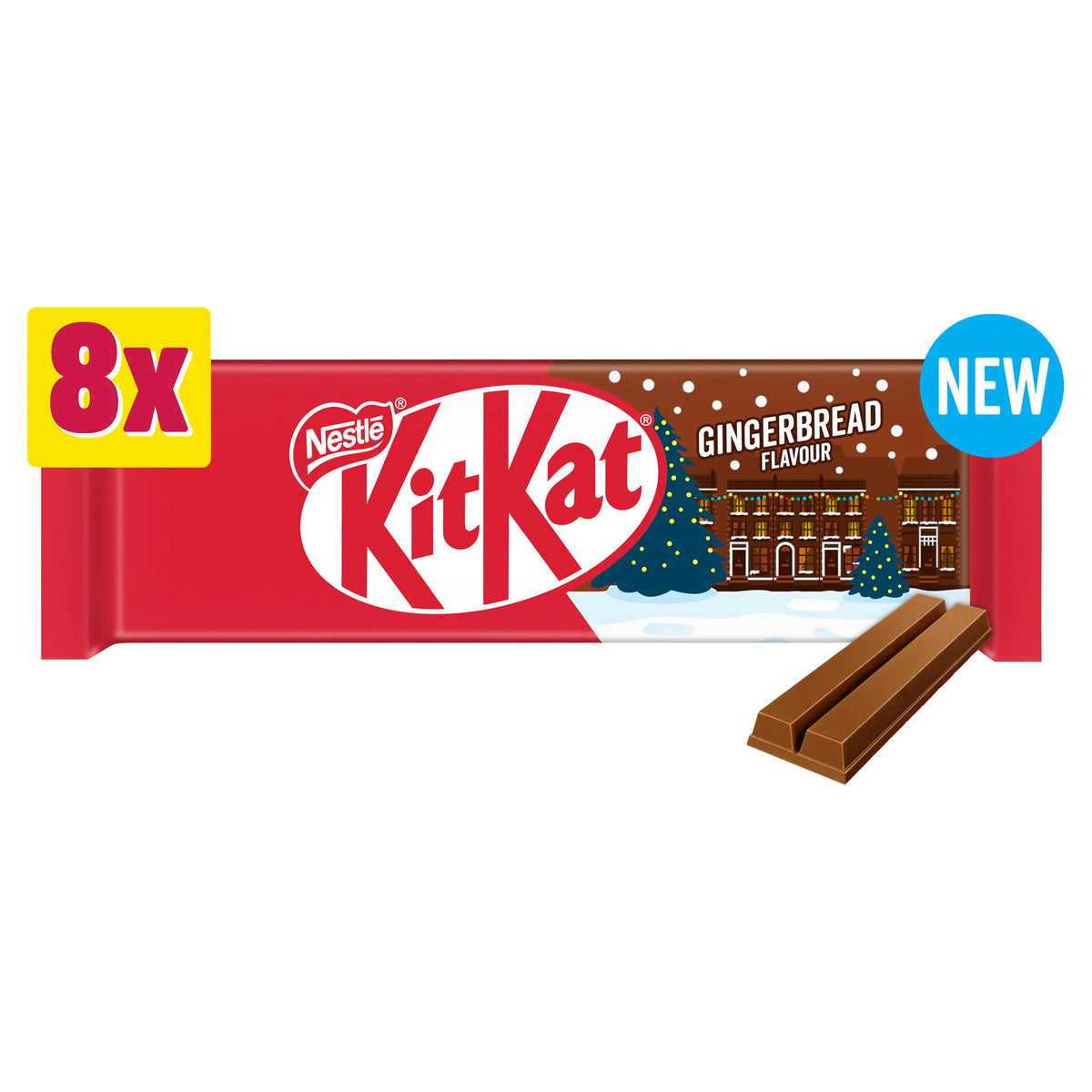 Kit Kat 2 Finger Gingerbread Chocolate Bar Multipack, 8 Pack 20.7g — image 1