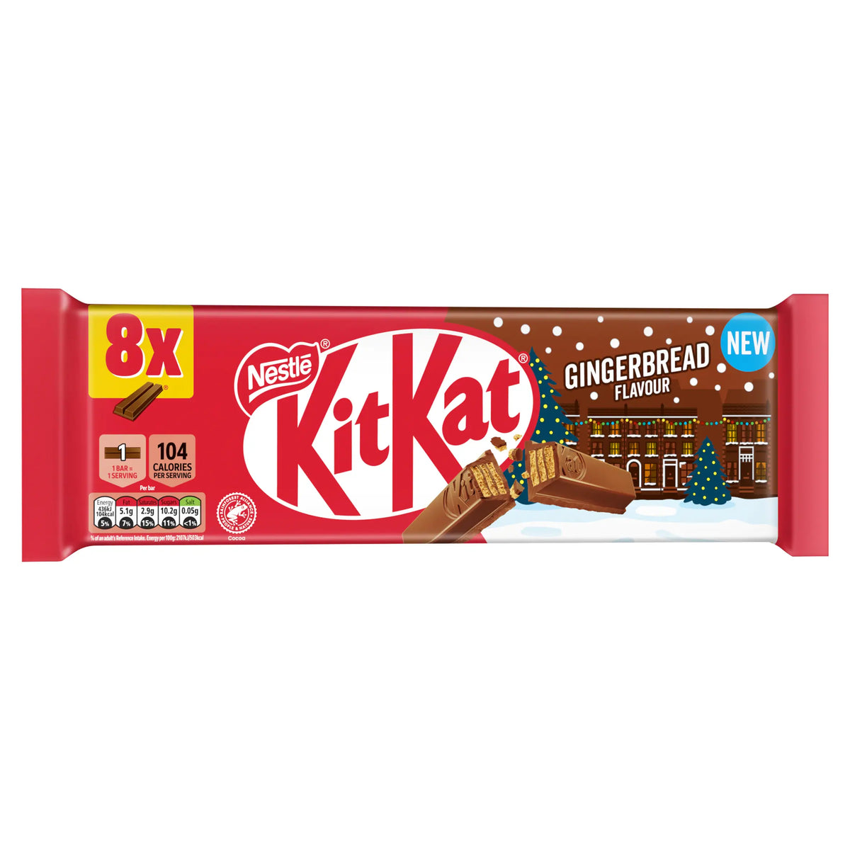 Kit Kat 2 Finger Gingerbread Chocolate Bar Multipack, 8 Pack 20.7g — image 2
