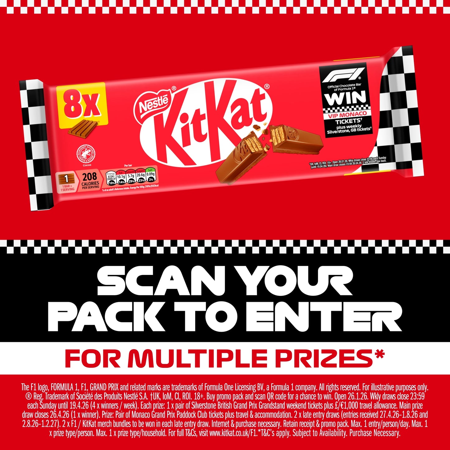 Kit Kat 4 Finger Milk Chocolate Bar Multipack 41.5g 8 Pack — image 3