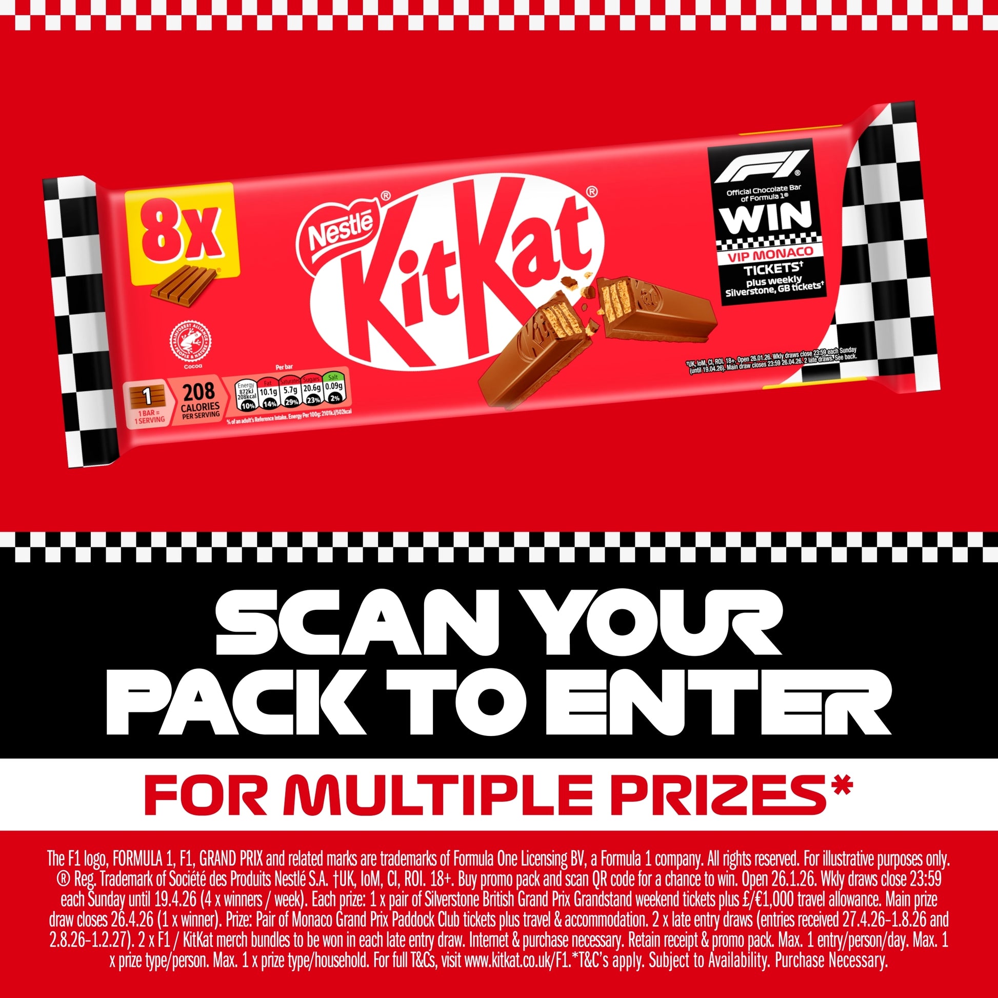 Kit Kat 4 Finger Milk Chocolate Bar Multipack 41.5g 8 Pack — image 3