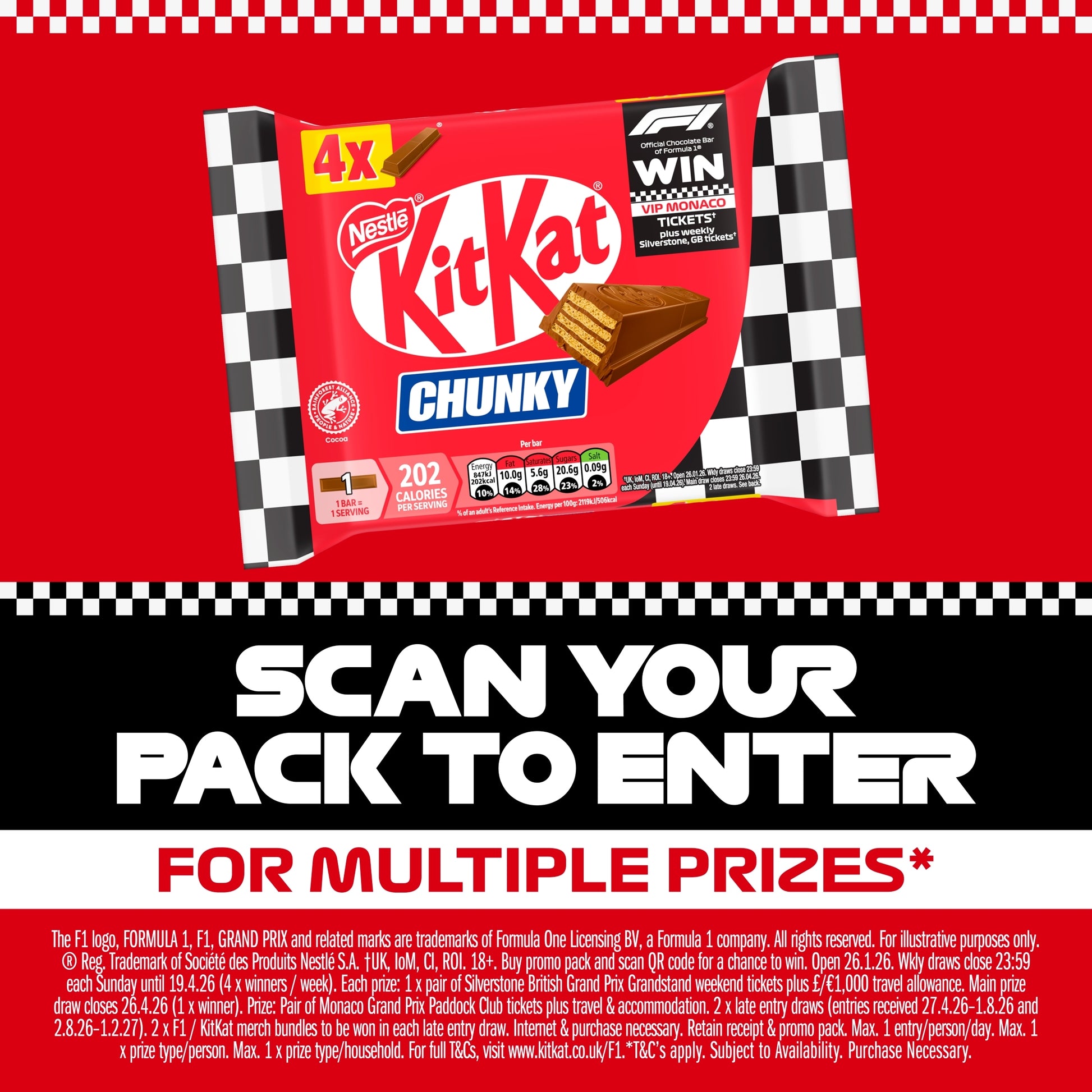 Kit Kat Chunky Milk Chocolate Bars Multipack 40g 4 Pack — image 3