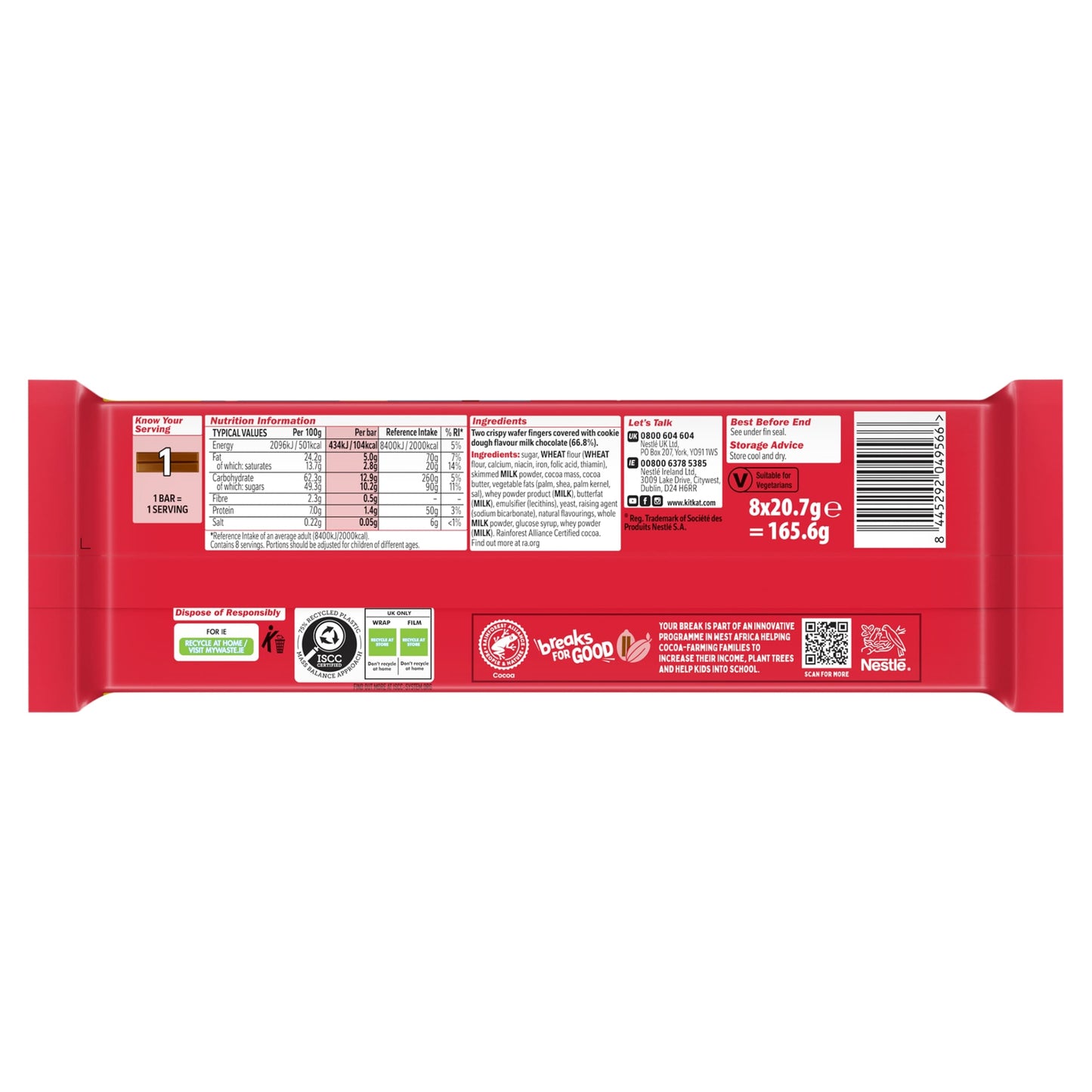 Kit Kat Cookie Dough Flavour Chocolate bar 8x20.7g — image 3