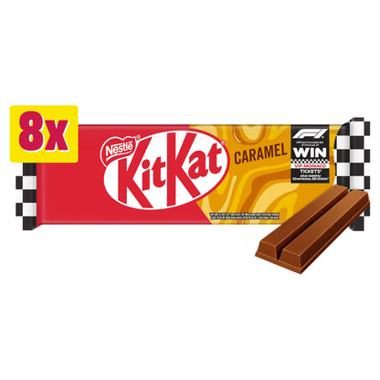 KitKat 2 Finger Caramel Milk Chocolate Biscuit Bars 8 Pack Multipack 165.6g — image 1