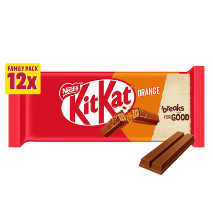 KitKat 2 Finger Chocolate Orange Biscuit Bars 12 Pack Multipack 248.8g — image 1