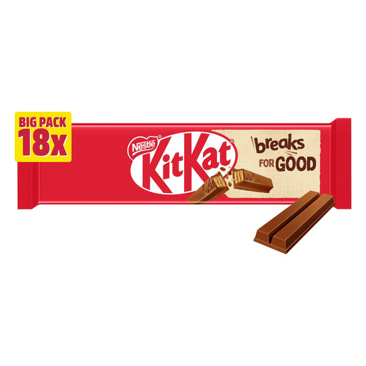 KitKat 2 Finger Milk Chocolate Biscuit Bars 18 Pack Multipack 372.6g — image 1