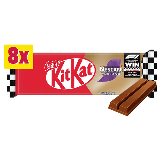 KitKat 2 Finger Mocha Flavour Chocolate Biscuit Bars 8 Pack Multipack 165.6g — image 1