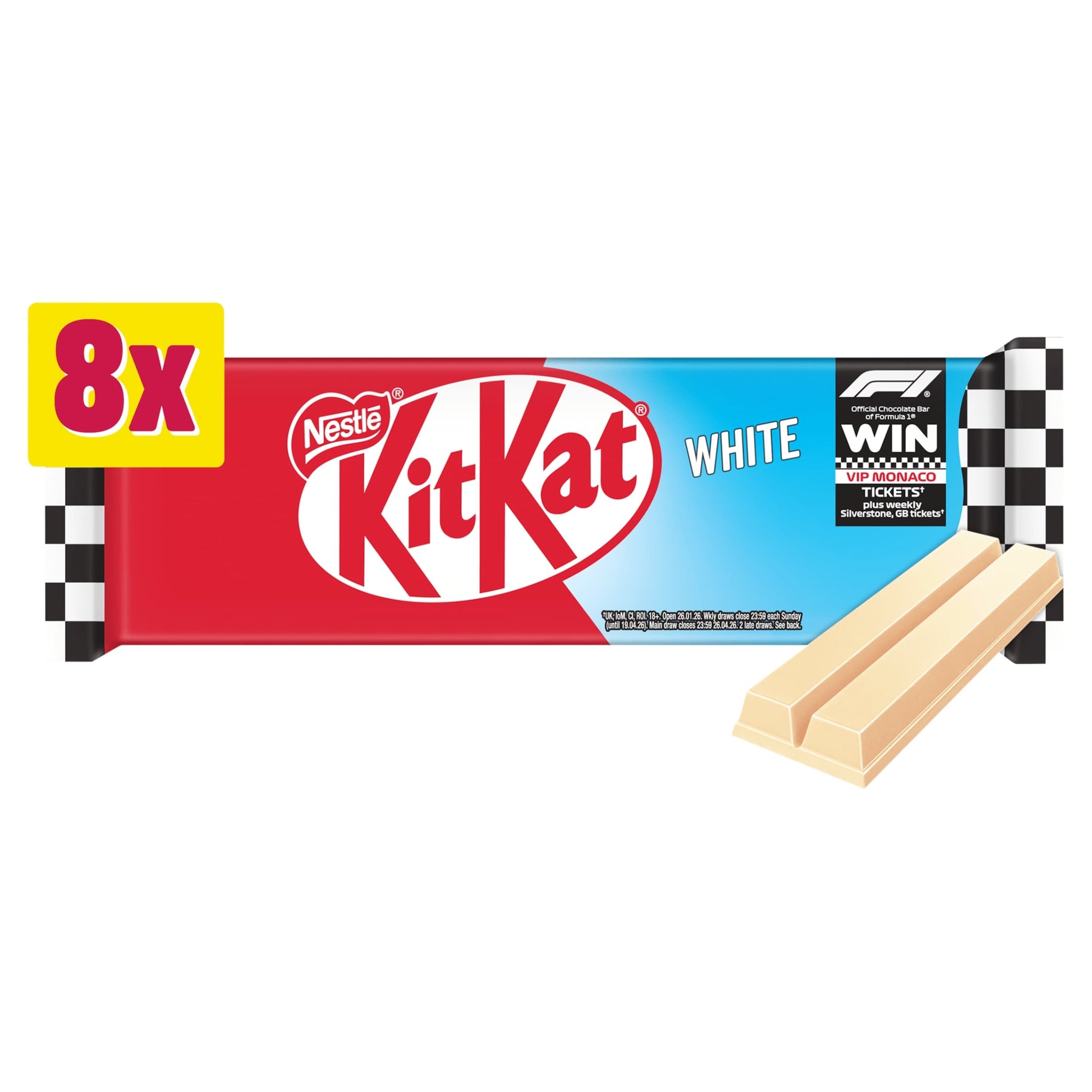 KitKat 2 Finger White Biscuit Bars 8 Pack Multipack 165.6g — image 1