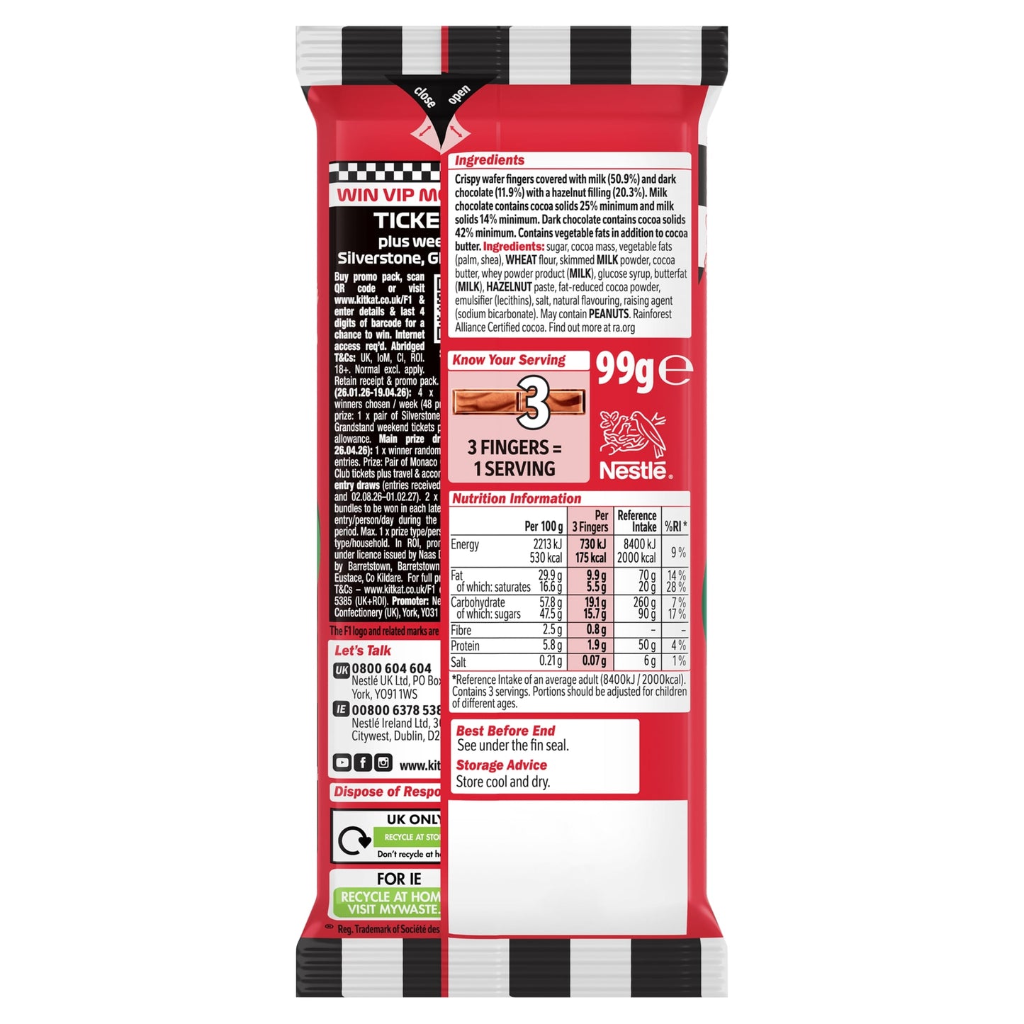 KitKat Hazelnut Chocolate Sharing Bar 99g — image 3