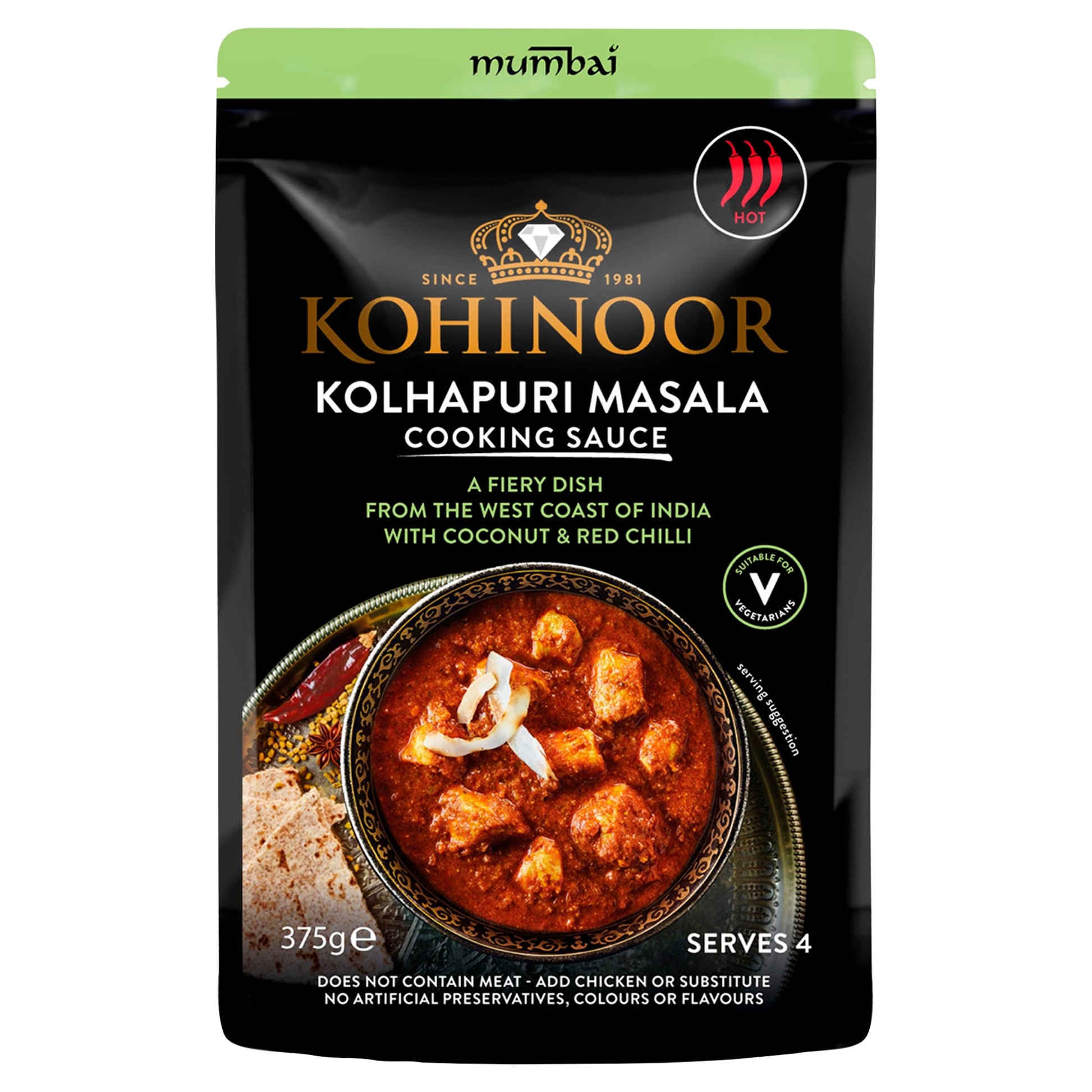 Kohinoor Mumbai Kolhapuri Masala Cooking Sauce 375G — image 1
