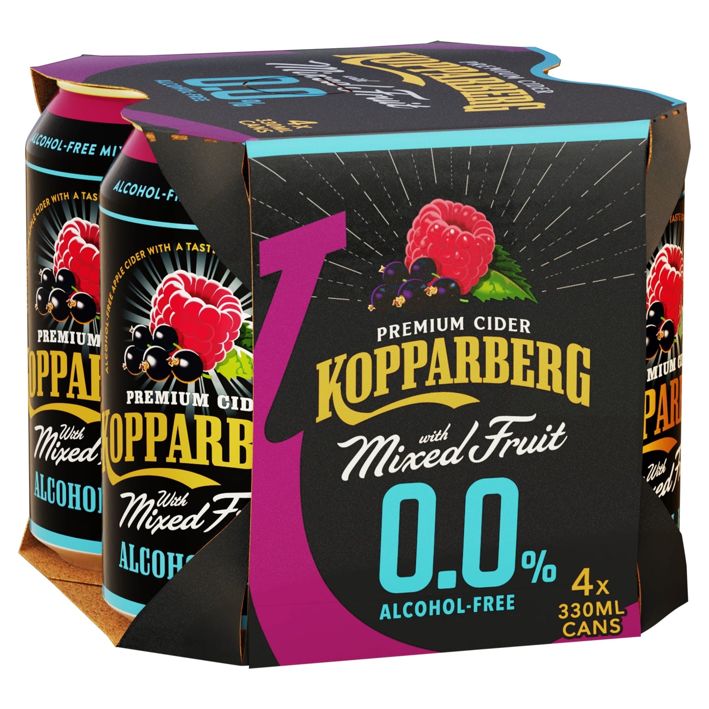 Kopparberg Alcohol-Free Premium Cider - Mixed Fruit 4 x 330ml — image 1