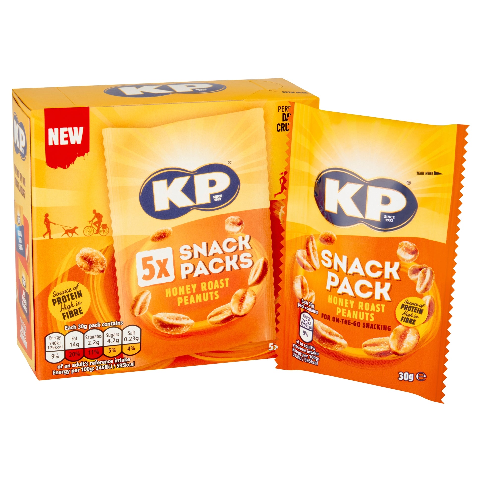 KP Honey Roast Peanuts Snack Packs 5 x 30g — image 2