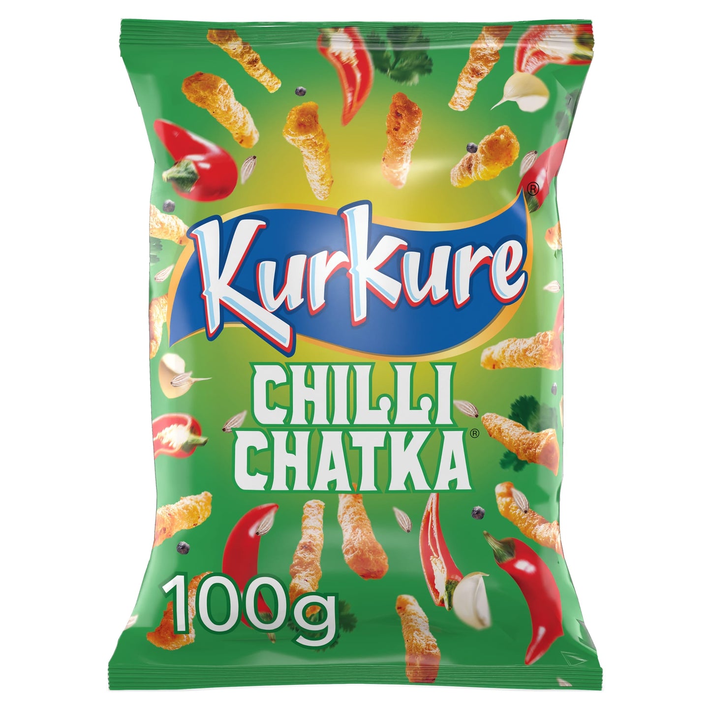 Kurkure Chilli Chatka Sharing Bag Crisps 100g — image 1