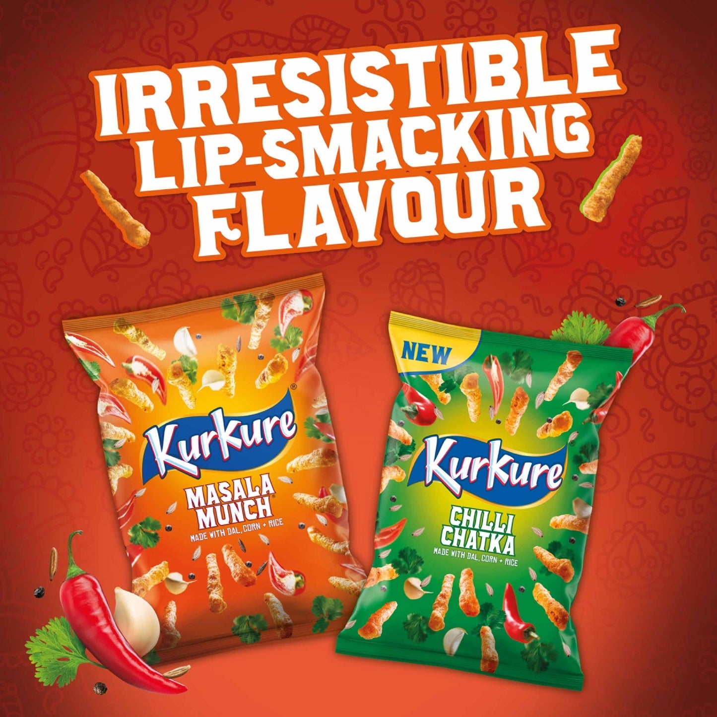 Kurkure Chilli Chatka Sharing Bag Crisps 100g — image 2