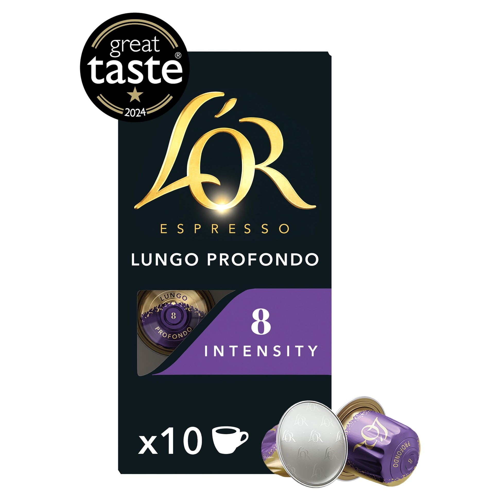 L’or. Espresso Lungo Profondo Coffee Capsules x10 Intensity 8 52g — image 1
