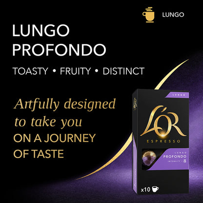 L’or. Espresso Lungo Profondo Coffee Capsules x10 Intensity 8 52g — image 3