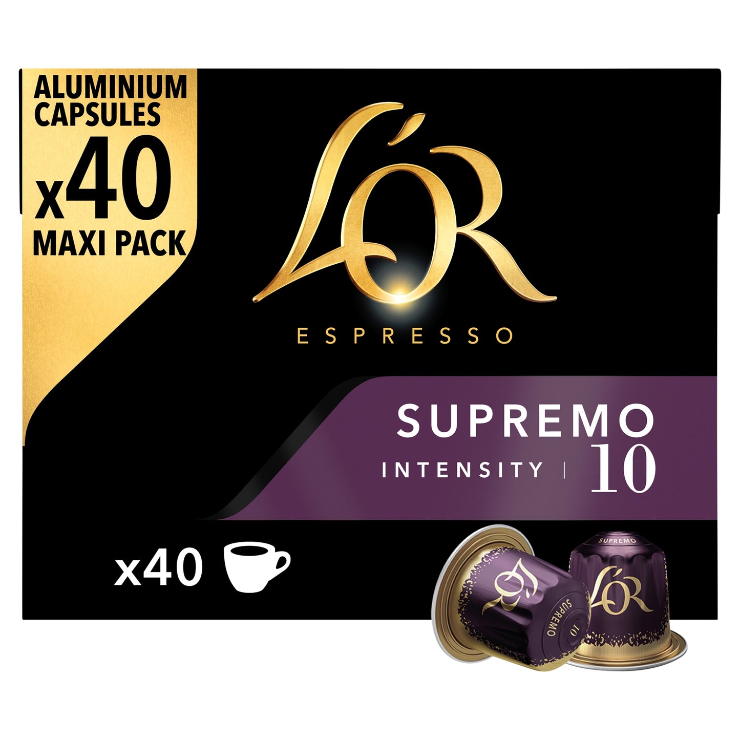 L'Or Espresso Supremo Coffee Pods x 40 Intensity 10 208g — image 1