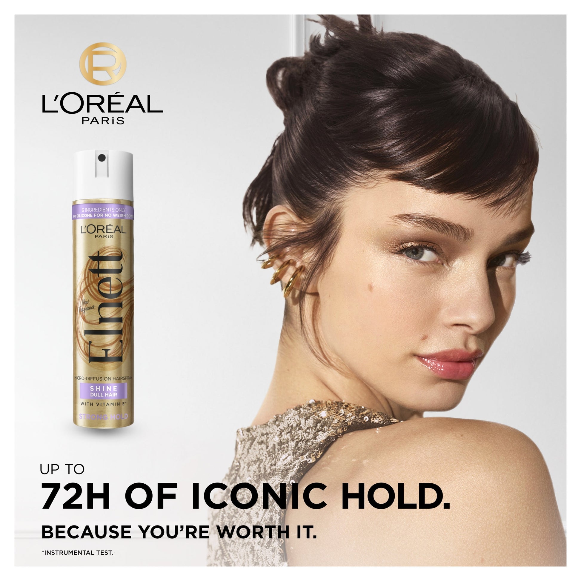 L'Oreal Elnett Shine Strong Hold Hair Spray 400Ml — image 2