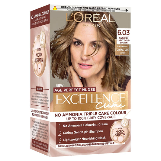 L'Oreal Excellence Age Perfect Nudes 6.03 Ash Brown Permanent Hair Dye — image 1