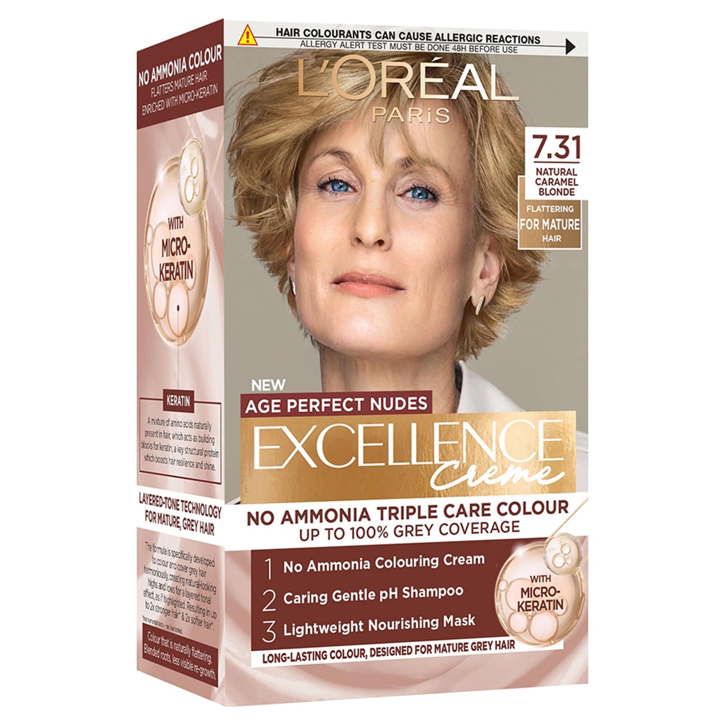 L'Oreal Excellence Age Perfect Nudes 7.31 Natural Caramel Blonde Permanent Hair colour — image 1