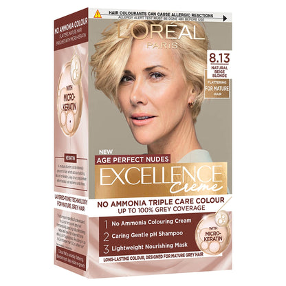 L'Oreal Excellence Age Perfect Nudes 8.13 Natural Beige Blonde Permanent Hair Dye — image 1
