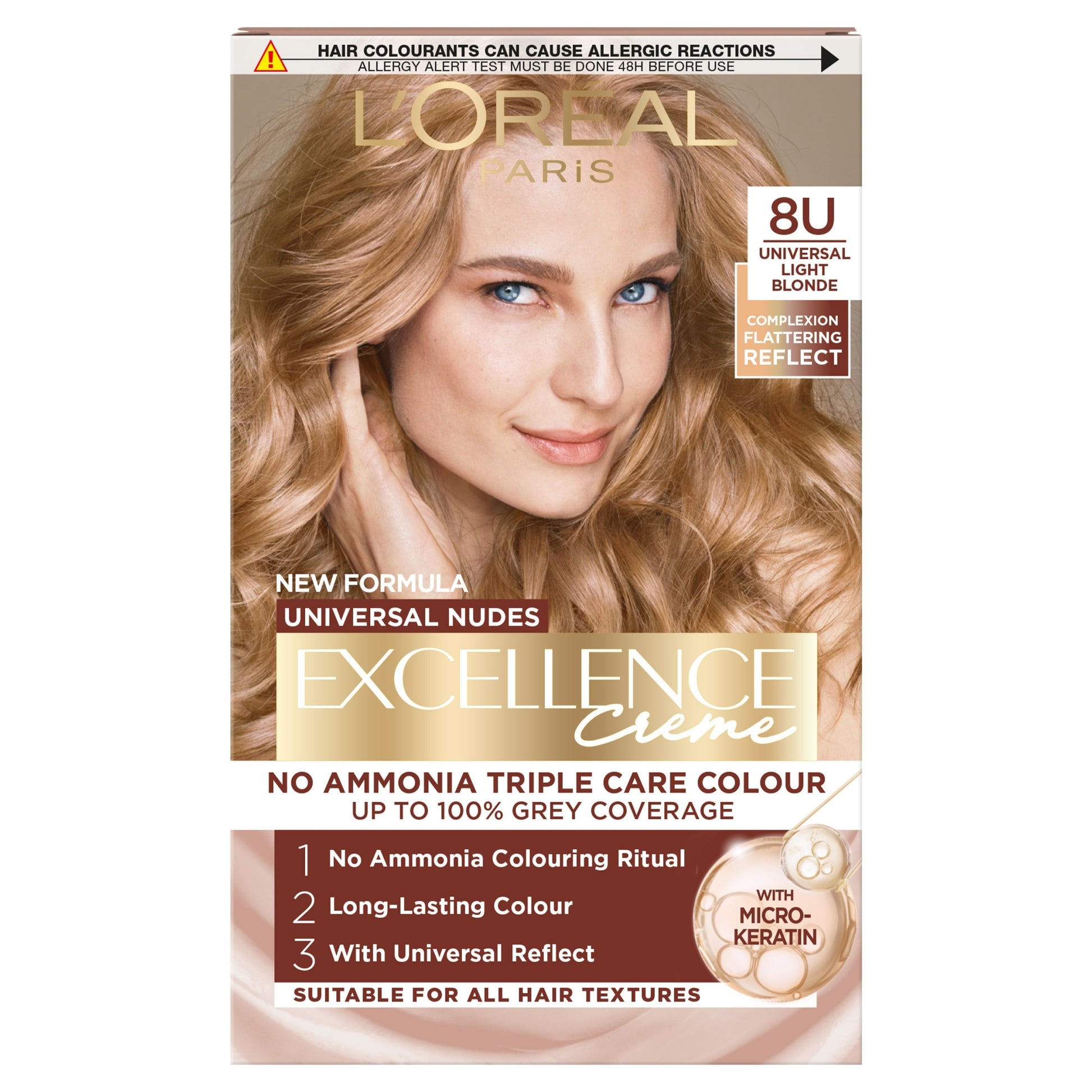 L'Oreal Paris Excellence Universal Nudes 8U Light Blonde Permanent Hair Dye — image 1