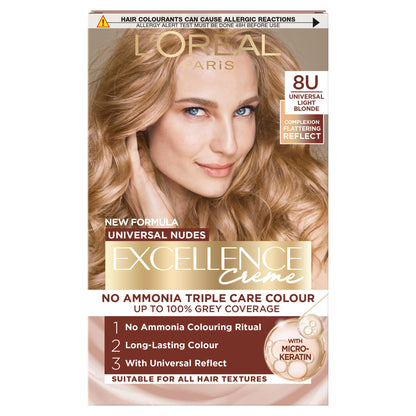 L'Oreal Paris Excellence Universal Nudes 8U Light Blonde Permanent Hair Dye — image 1