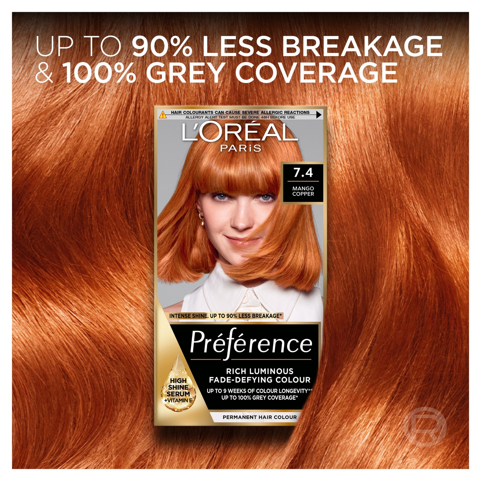 L'Oreal Paris Preference 74 Dublin Mango Copper Permanent Hair Dye — image 3