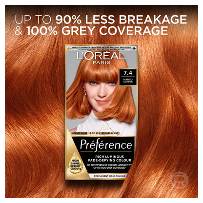 L'Oreal Paris Preference 74 Dublin Mango Copper Permanent Hair Dye — image 3