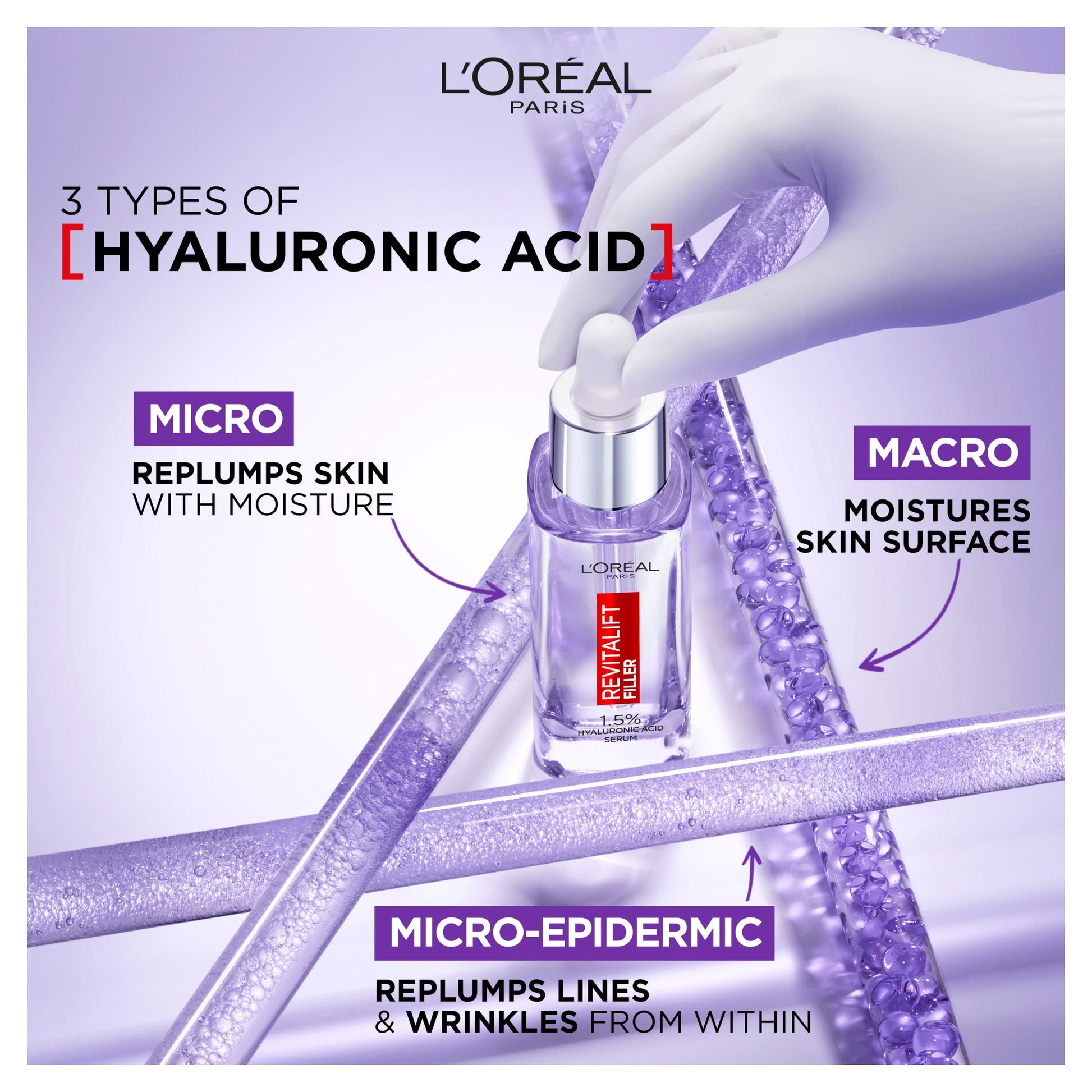 L'Oreal Paris Revitalift Filler Hyaluronic Anti-wrinkle serum 15ml — image 2