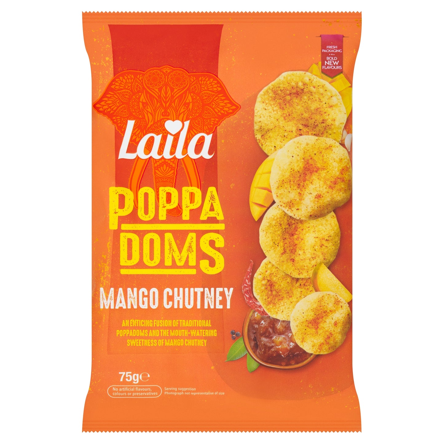 Laila Mini Poppadoms Mango Chutney 75g — image 1