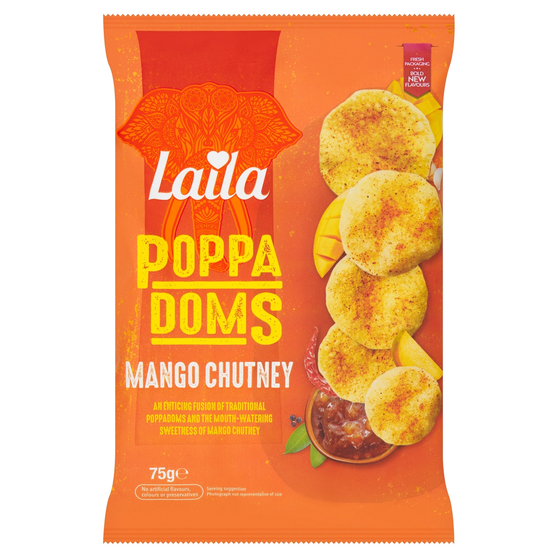 Laila Mini Poppadoms Mango Chutney 75g — image 1
