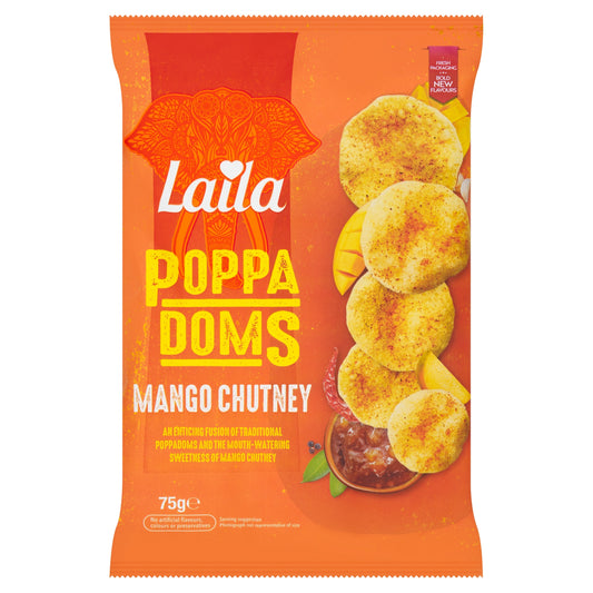 Laila Mini Poppadoms Mango Chutney 75g — image 1