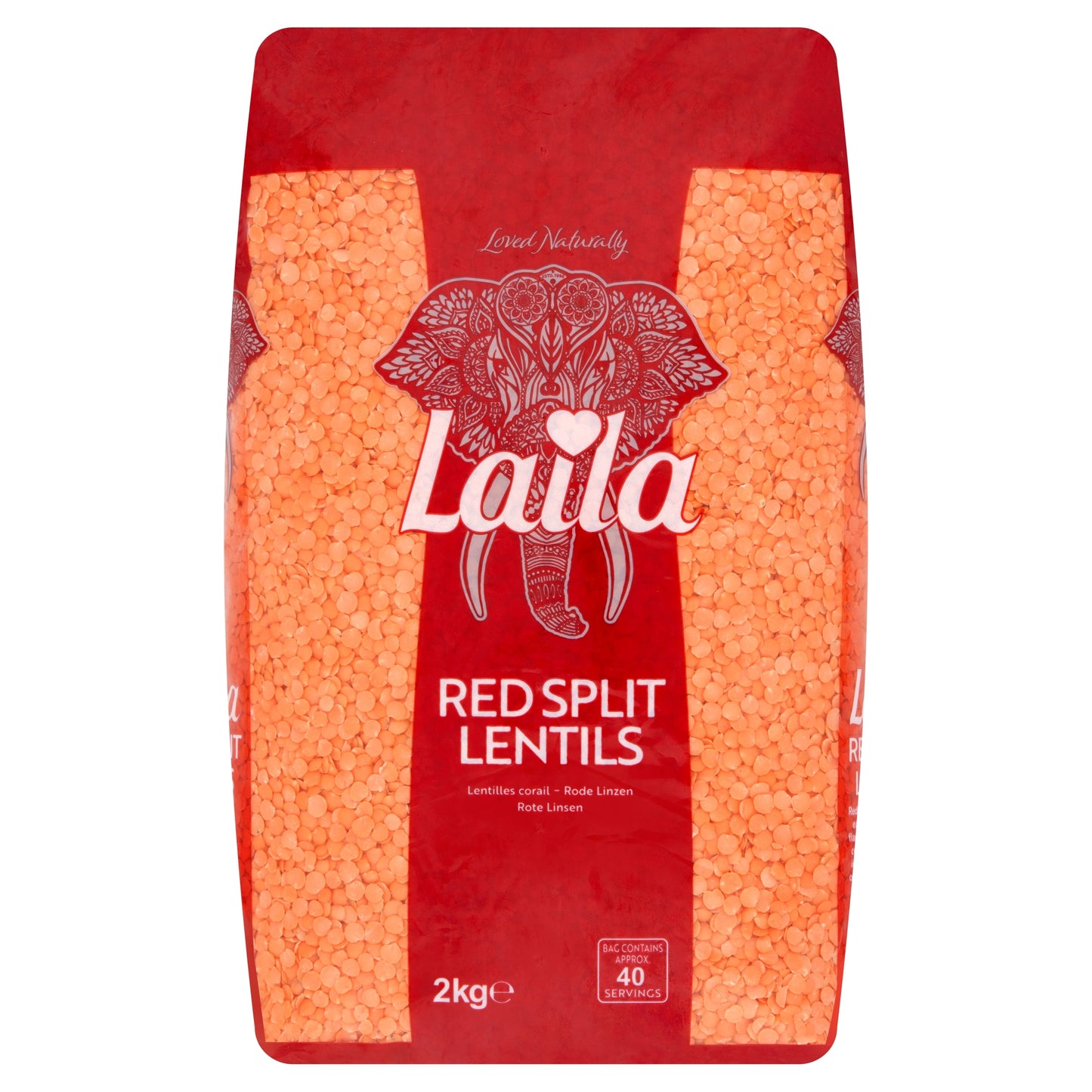 Laila Red Split Lentils 2Kg — image 1
