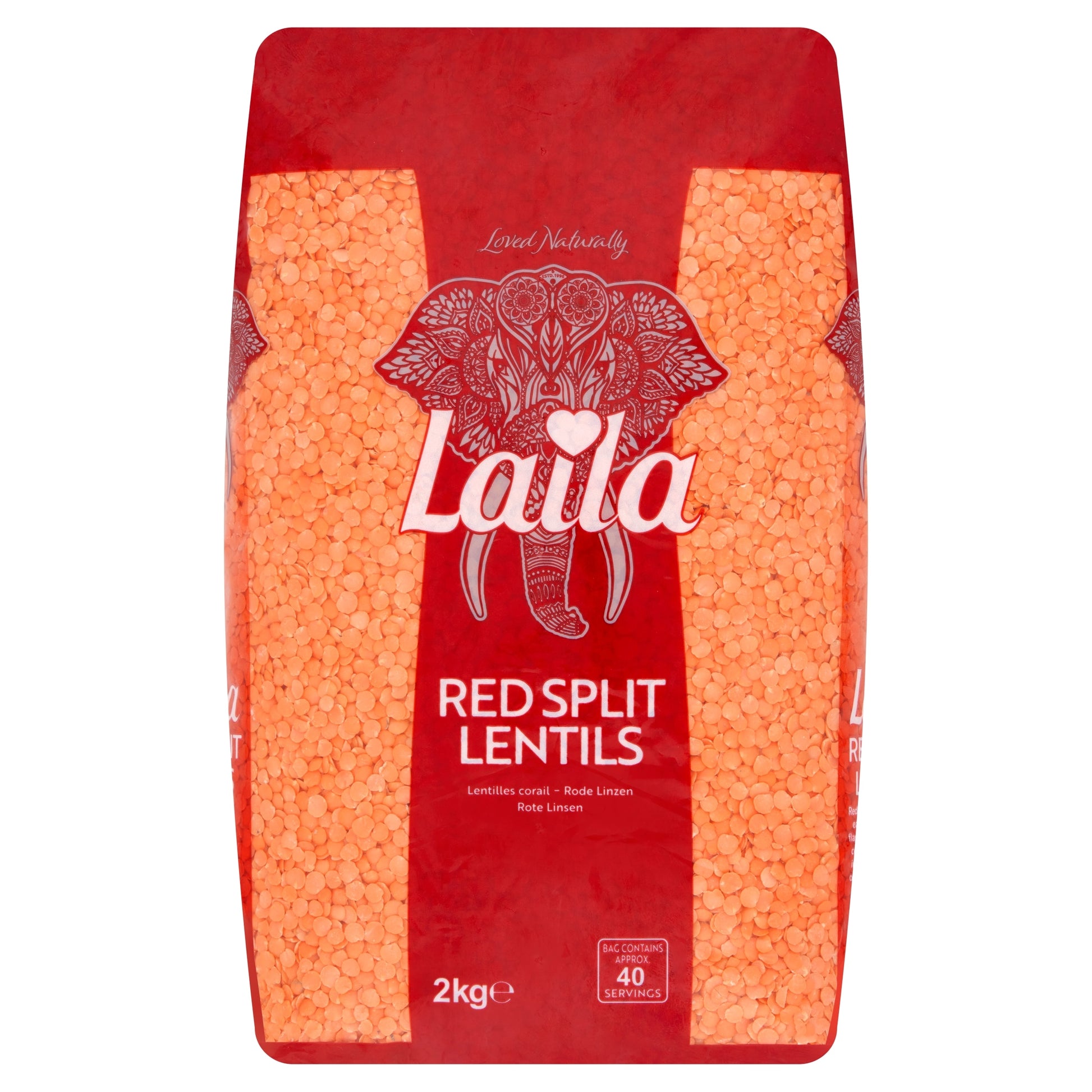 Laila Red Split Lentils 2Kg — image 1