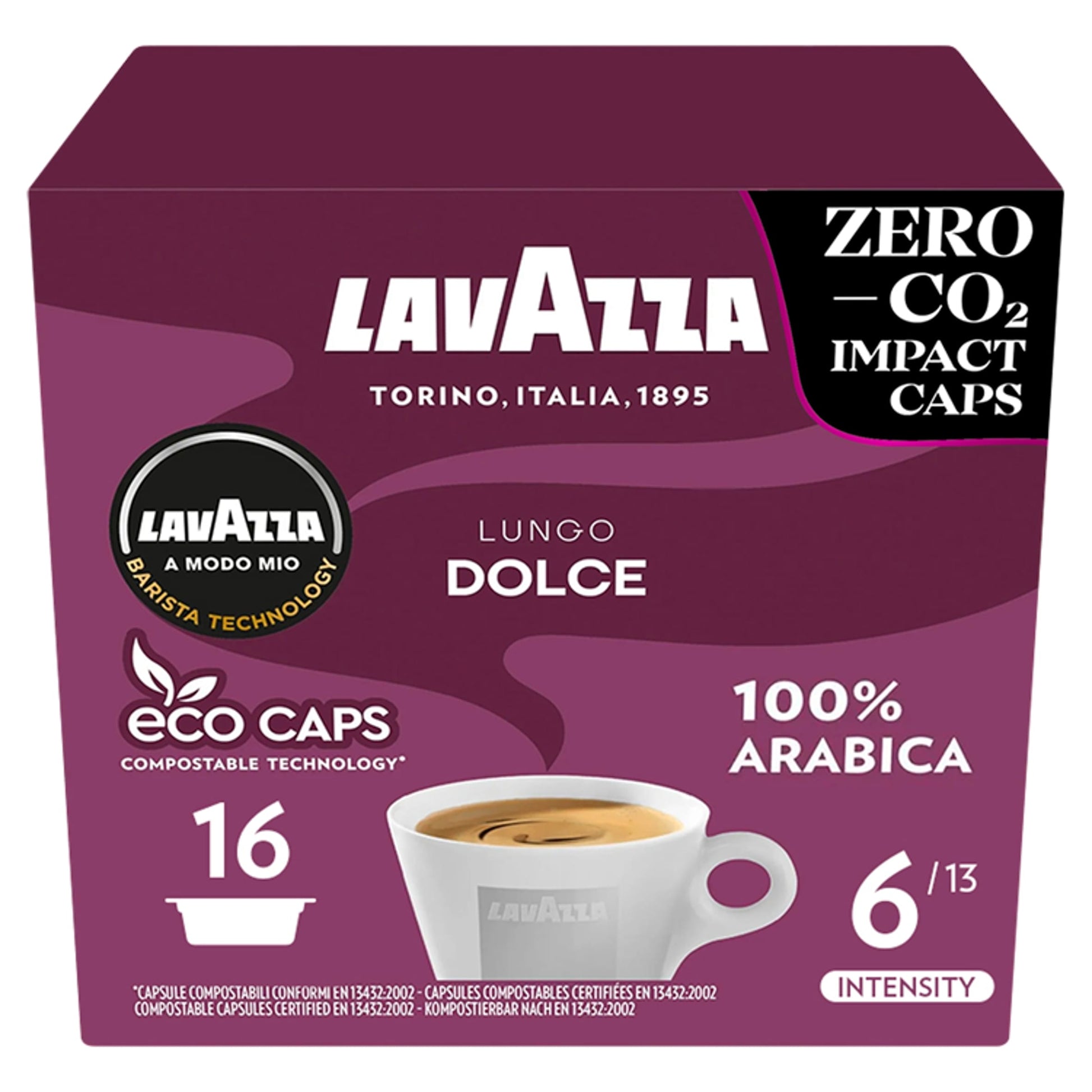 Lavazza A Modo Mio Lungo Dolce Compo 16 Capsules 128g — image 1