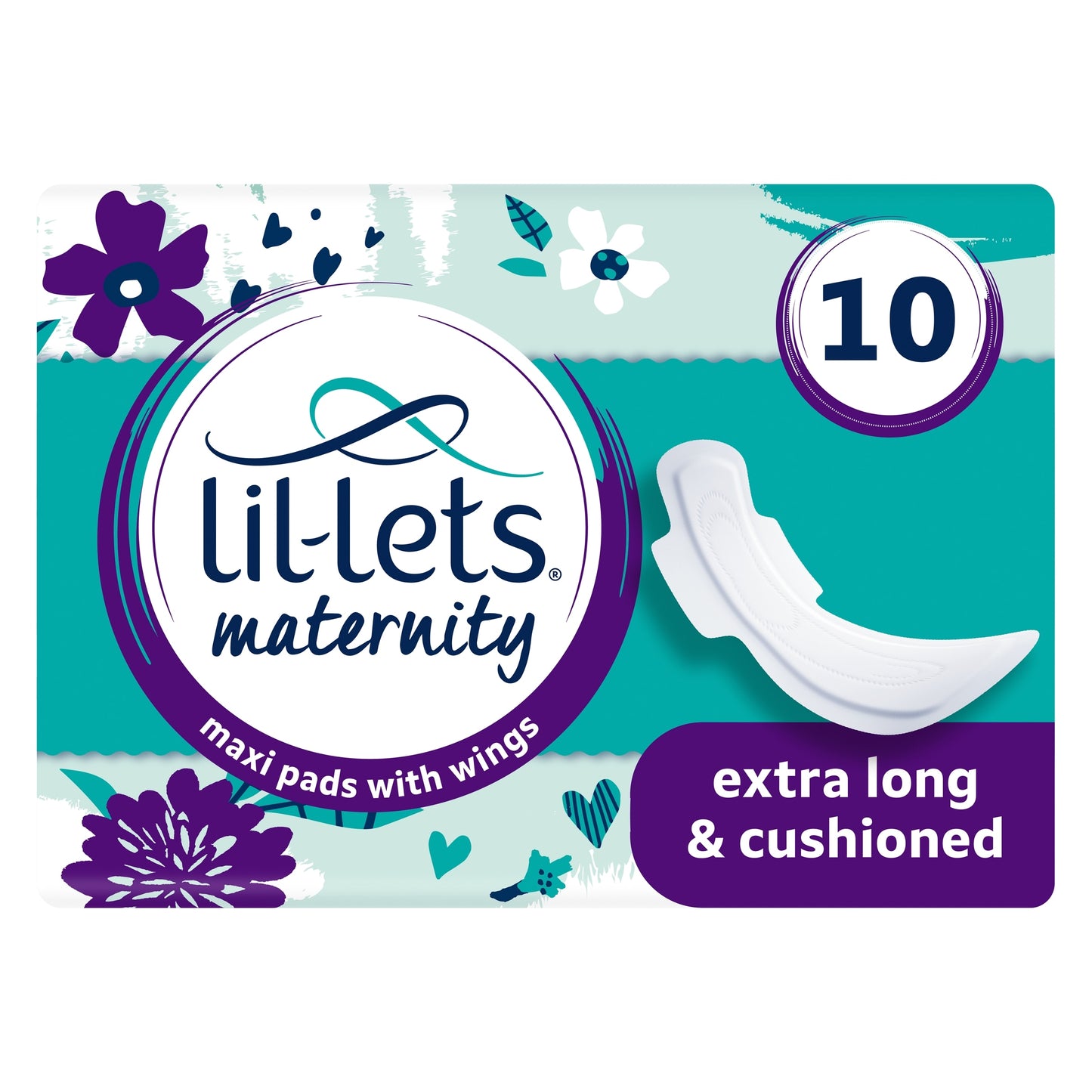 Lil-Lets 10 Extra Long Maternity Maxi Pads Plus Wings — image 1