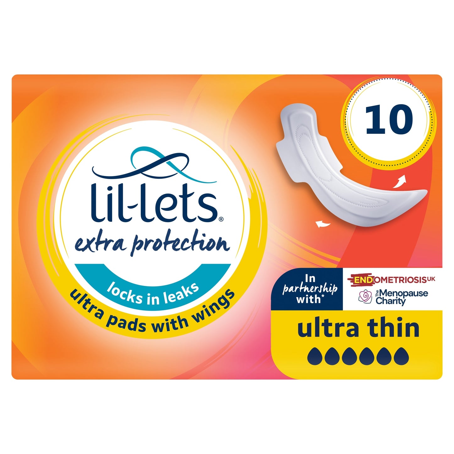 Lil-Lets Extra Protection 10 Ultra Pads with wings — image 1