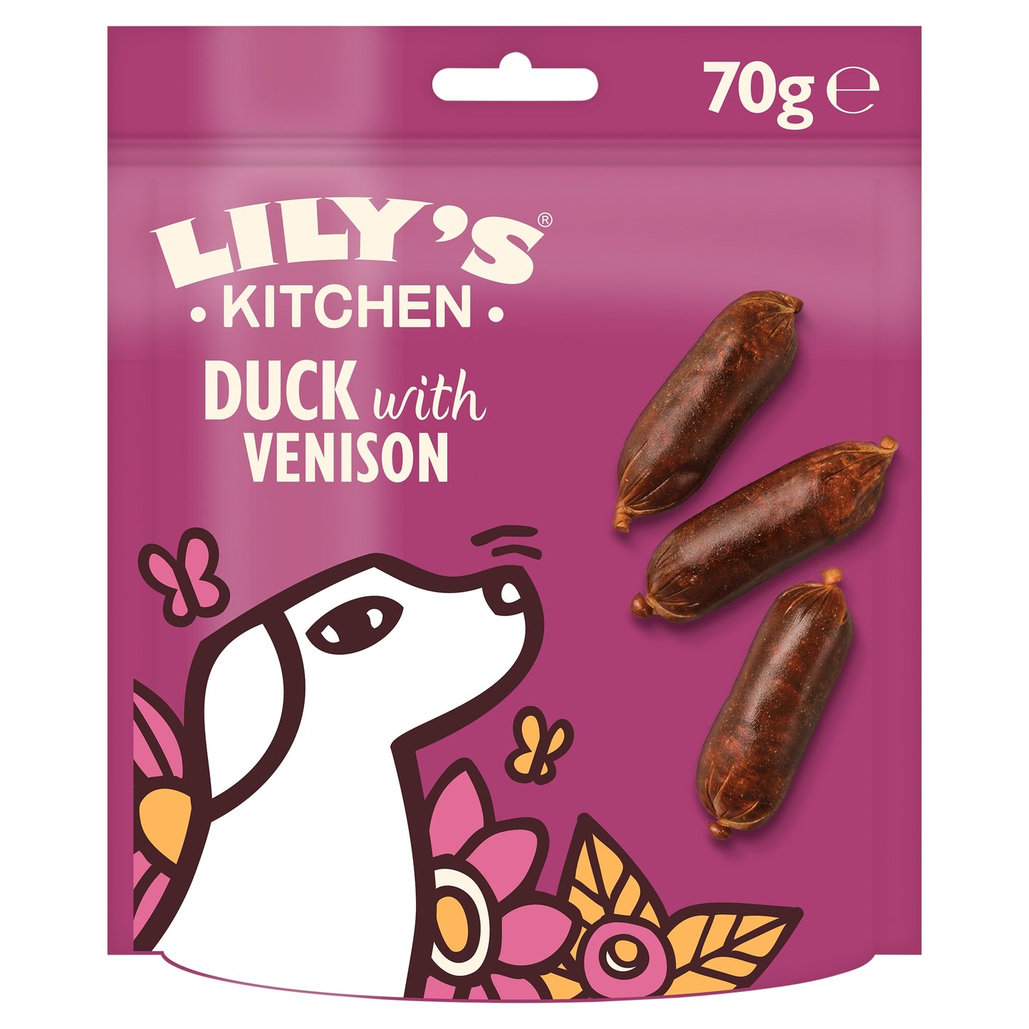 Lilys Kitchen Duck & Venison Sausages For Dogs 70G — image 1