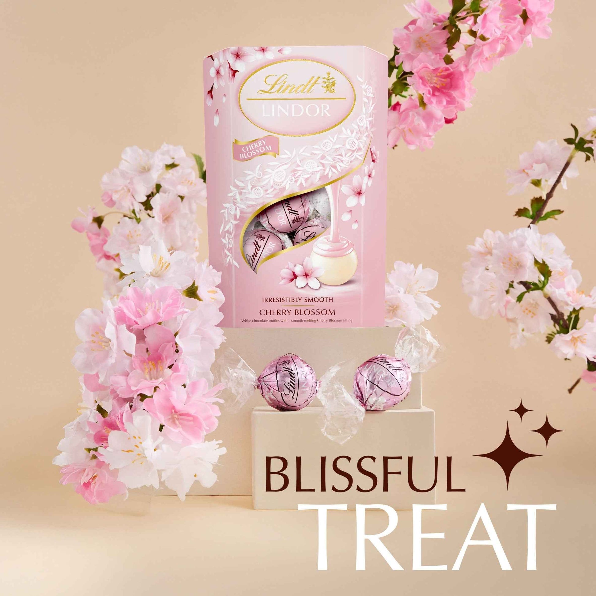 LINDOR Lindt Cherry Blossom White Chocolate Truffle Box 200g