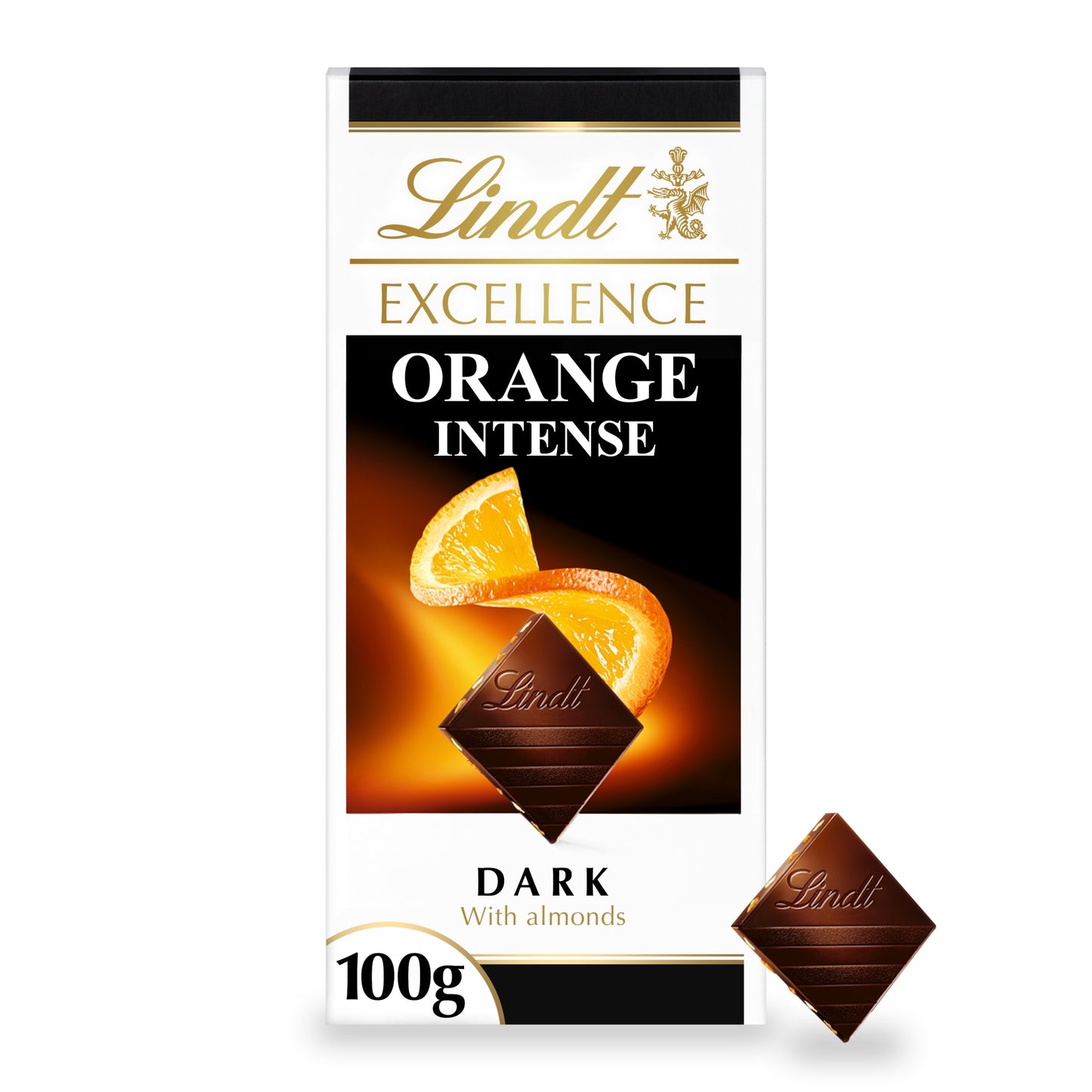 Lindt Excellence Dark with Almonds Chocolate Bar – Orange Intense 100g — image 1
