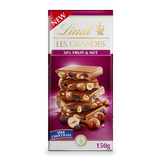 Lindt Les Grandes Chocolate Bar with 34% Fruit & Nut 150g — image 1