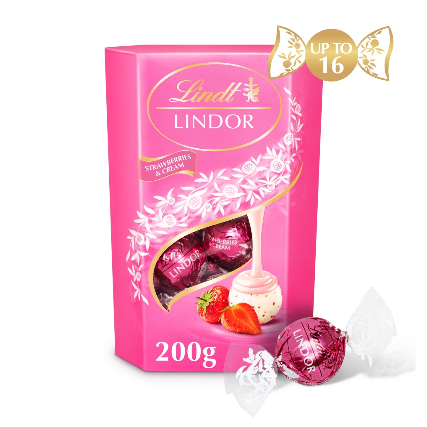 Lindt Lindor Chocolate Truffles - Strawberries & Cream 200g — image 1