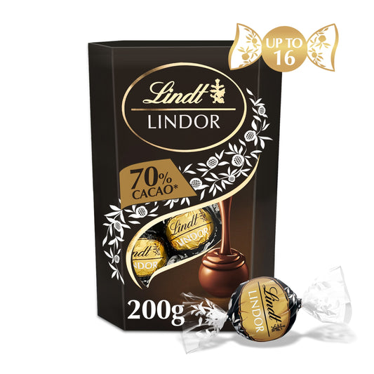 Lindt Lindor Extra Dark Chocolate Truffles - 70% Cacao 200g — image 1